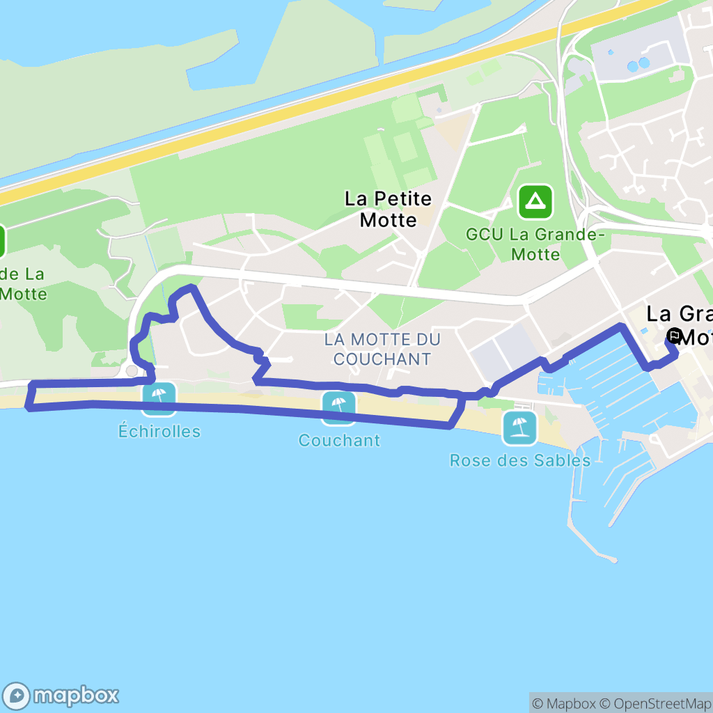 La Grande-Motte : carte du parcours de randonnée - France
