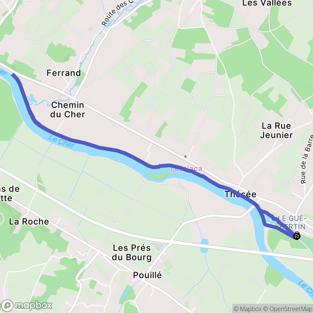 Thésée : carte du parcours de randonnée - France