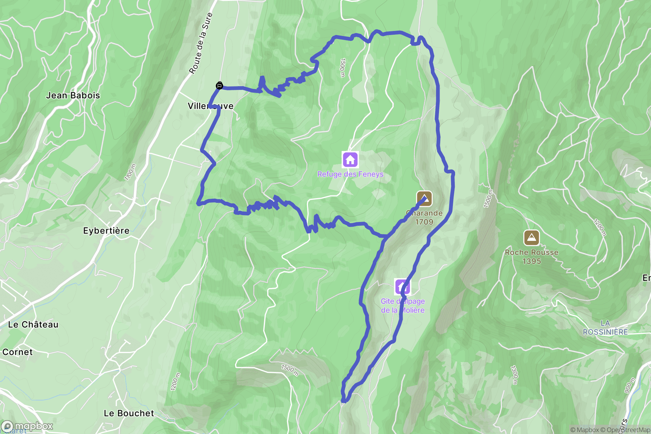 Autrans : carte du parcours de randonnée - France