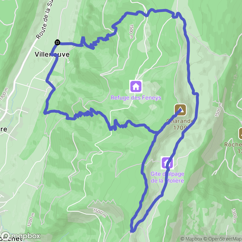 Autrans : carte du parcours de randonnée - France