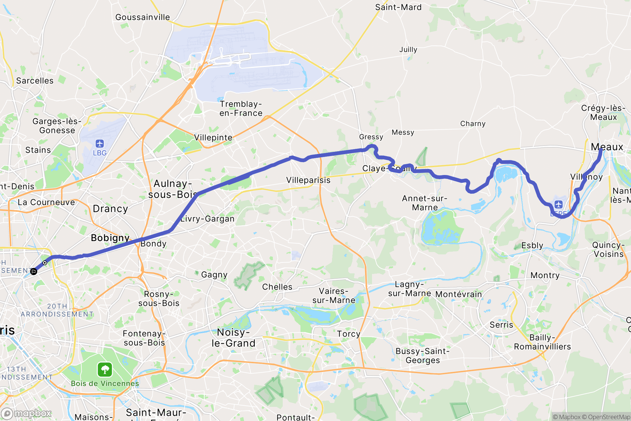 Paris : carte du parcours de randonnée - France