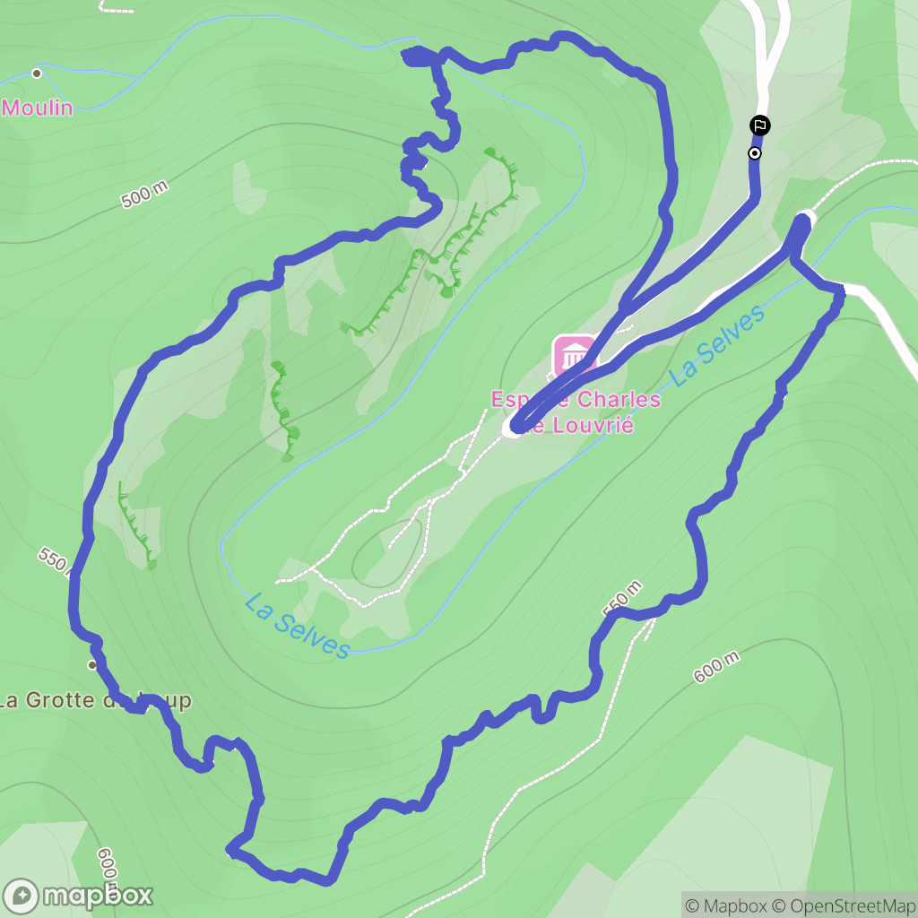 Campouriez : carte du parcours de randonnée - France