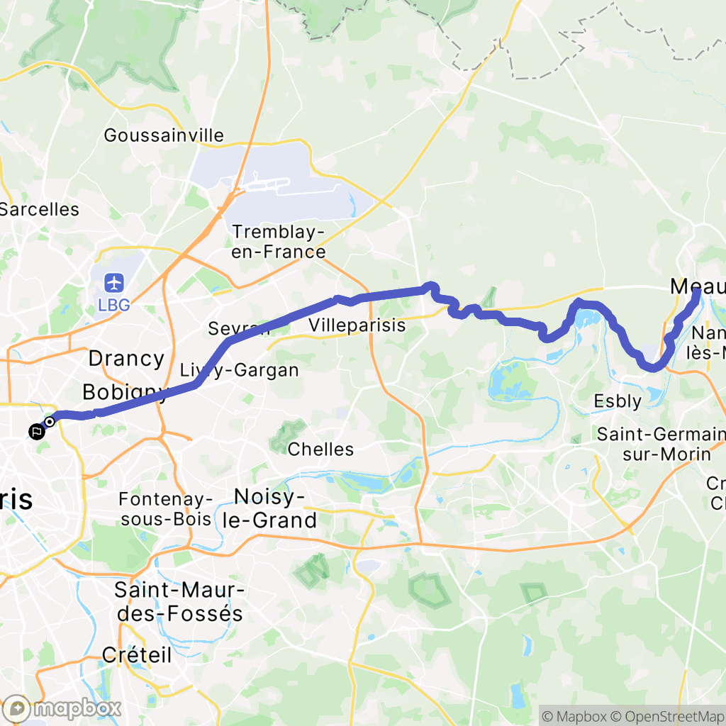 Paris : carte du parcours de randonnée - France