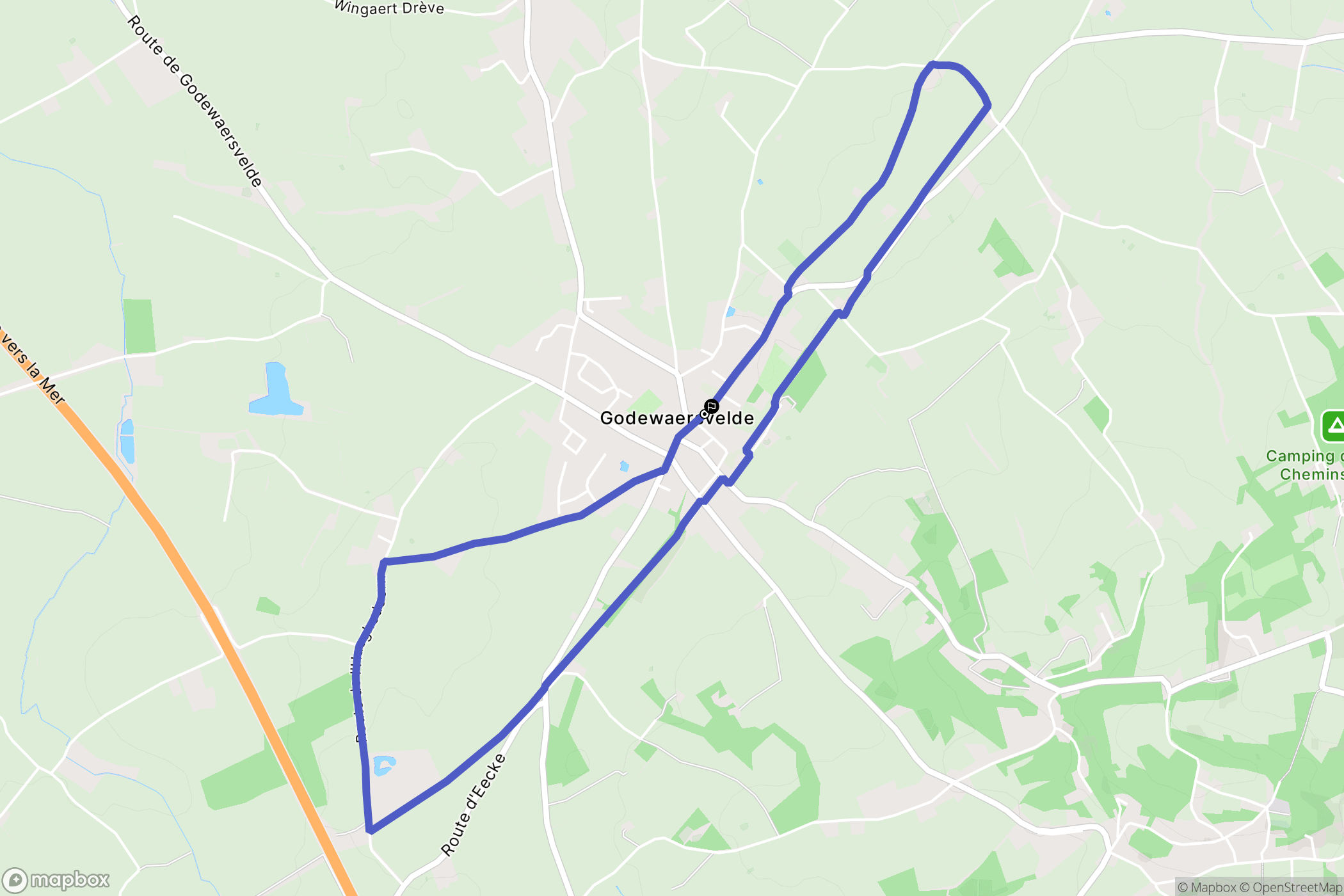 Godewaersvelde : carte du parcours de randonnée - France