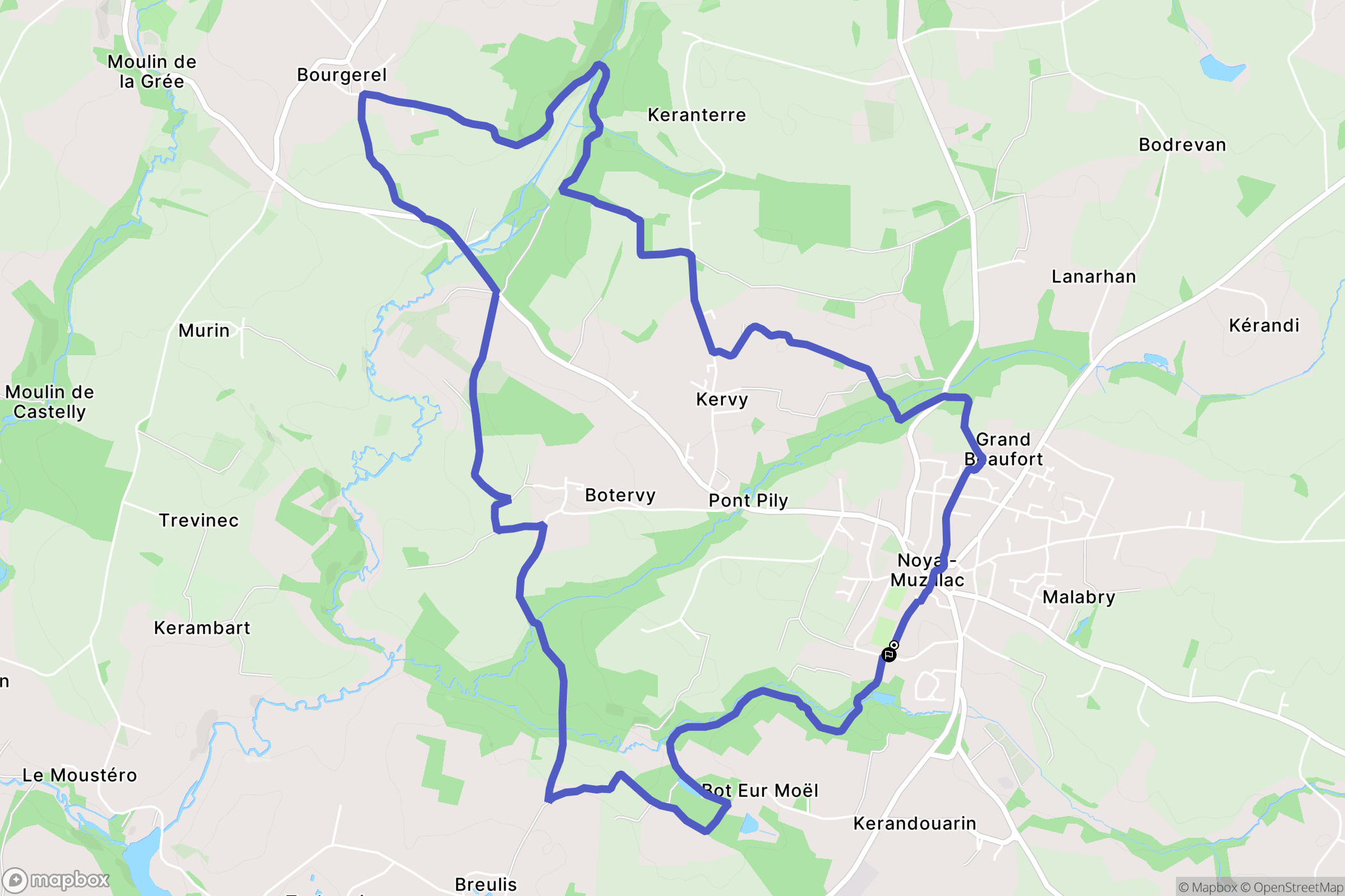 Noyal-Muzillac : carte du parcours de randonnée - France