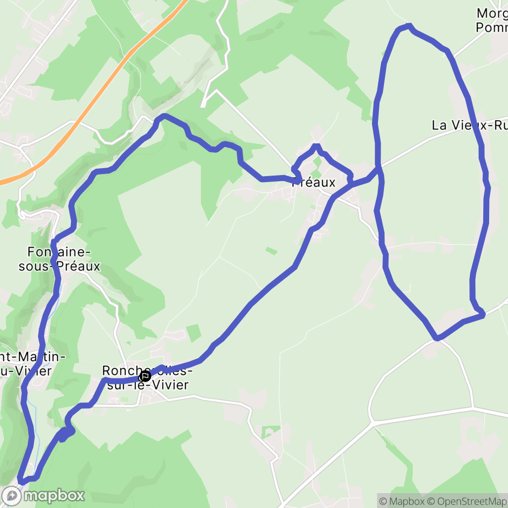 Roncherolles-sur-le-Vivier : carte du parcours de randonnée - France