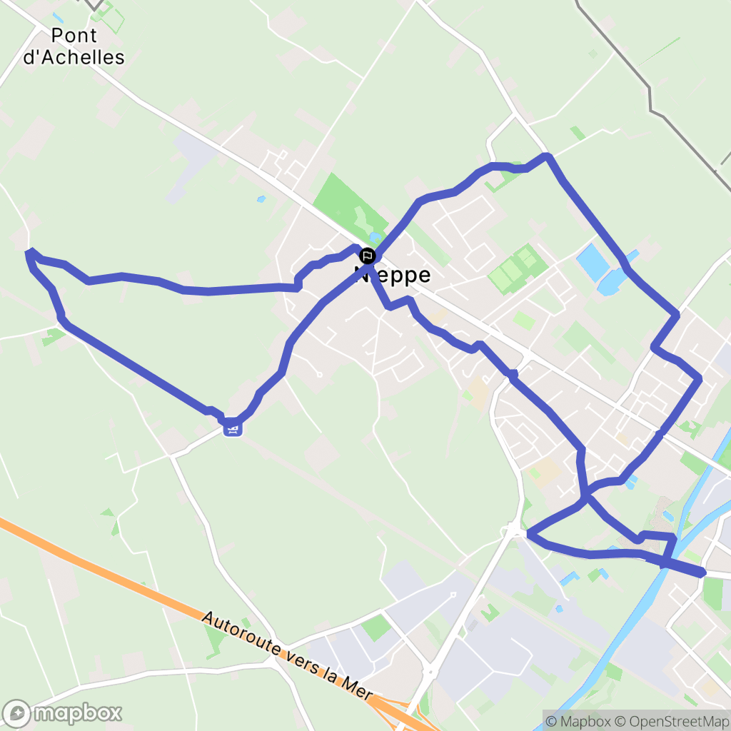Nieppe : carte du parcours de randonnée - France
