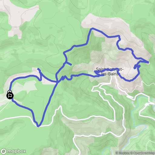Saint-Laurent-les-Bains-Laval-d'Aurelle : carte du parcours de randonnée - France