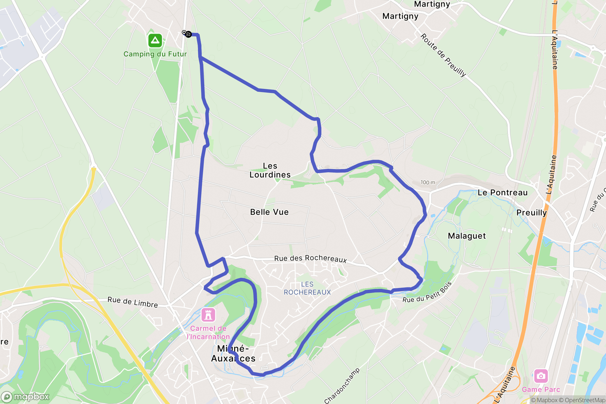 Avanton : carte du parcours de randonnée - France