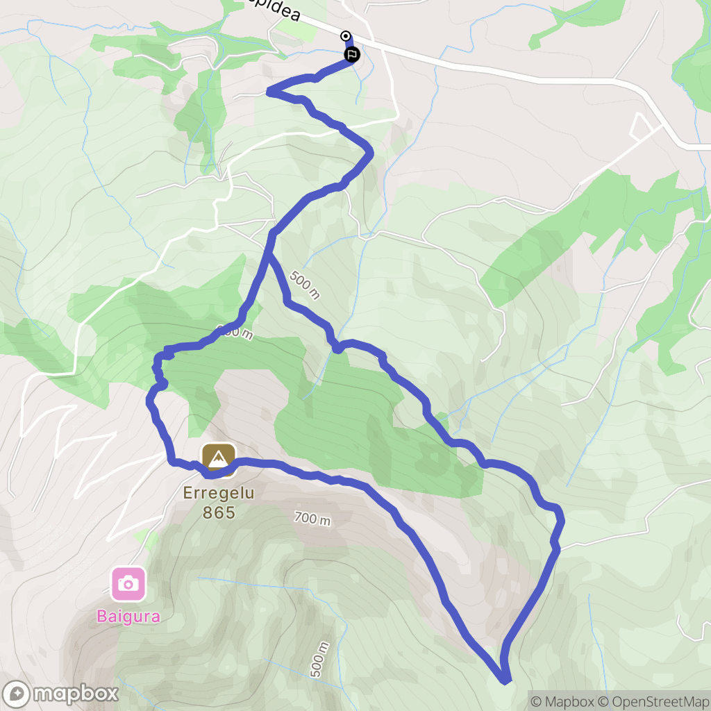Mendionde : carte du parcours de randonnée - France