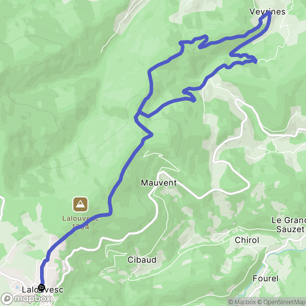 Lalouvesc : carte du parcours de randonnée - France