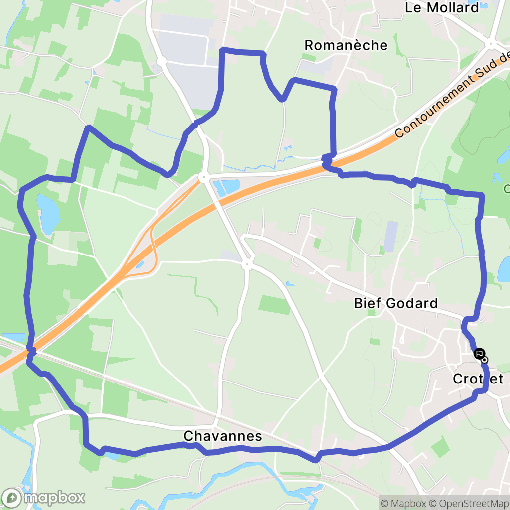 Crottet : carte du parcours de randonnée - France