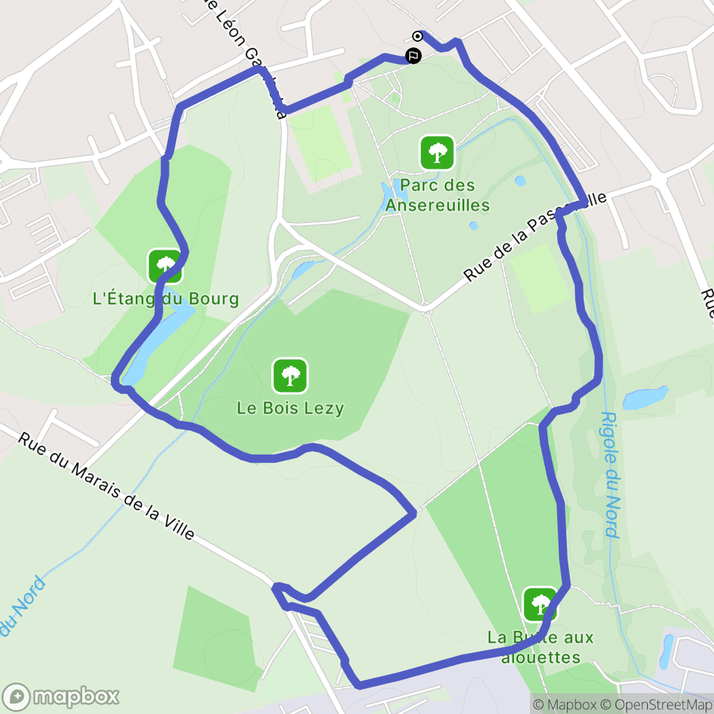 Wavrin : carte du parcours de randonnée - France