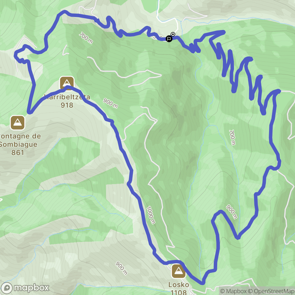 Licq-Athérey : carte du parcours de randonnée - France