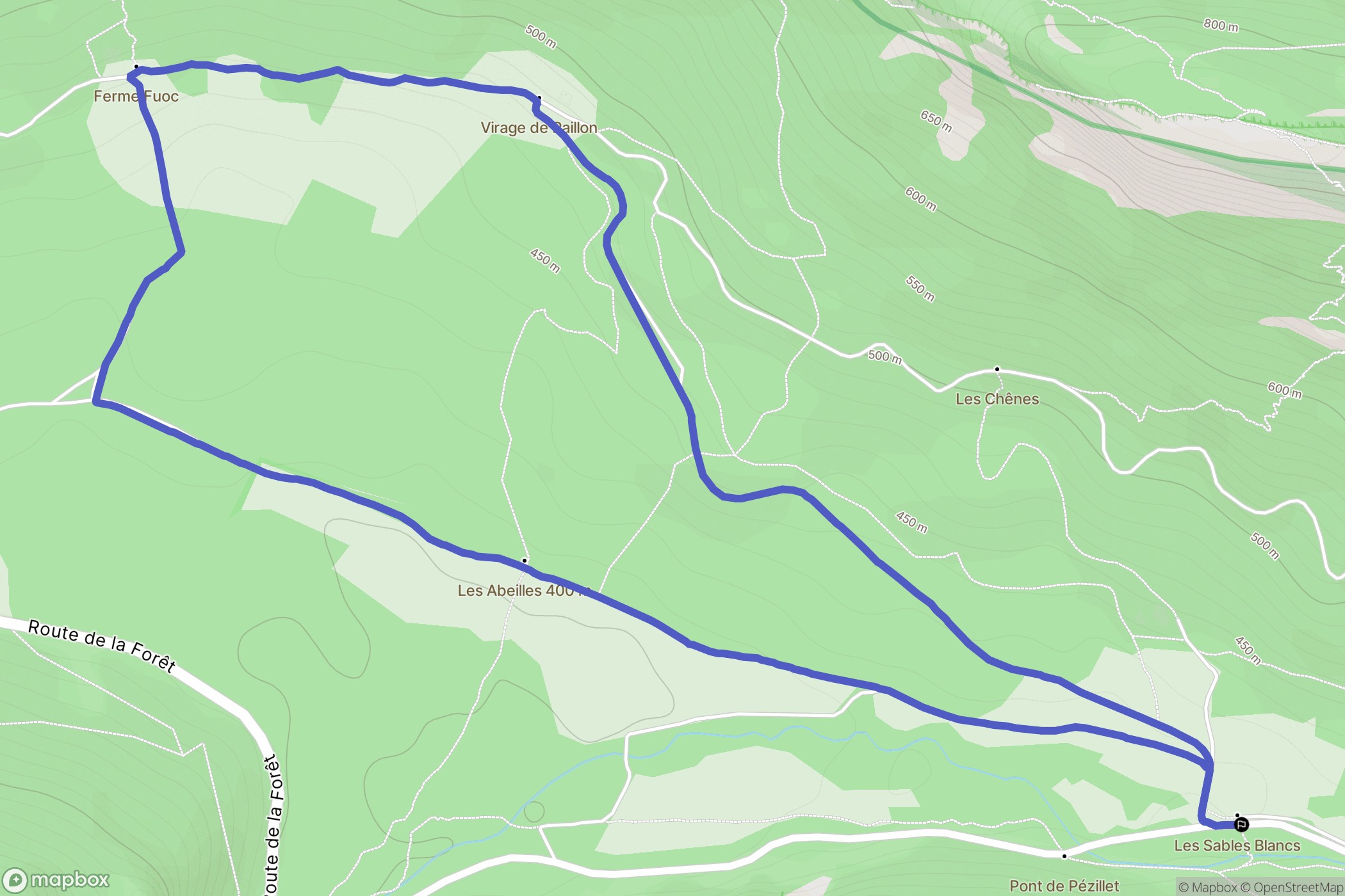 Saou : carte du parcours de randonnée - France