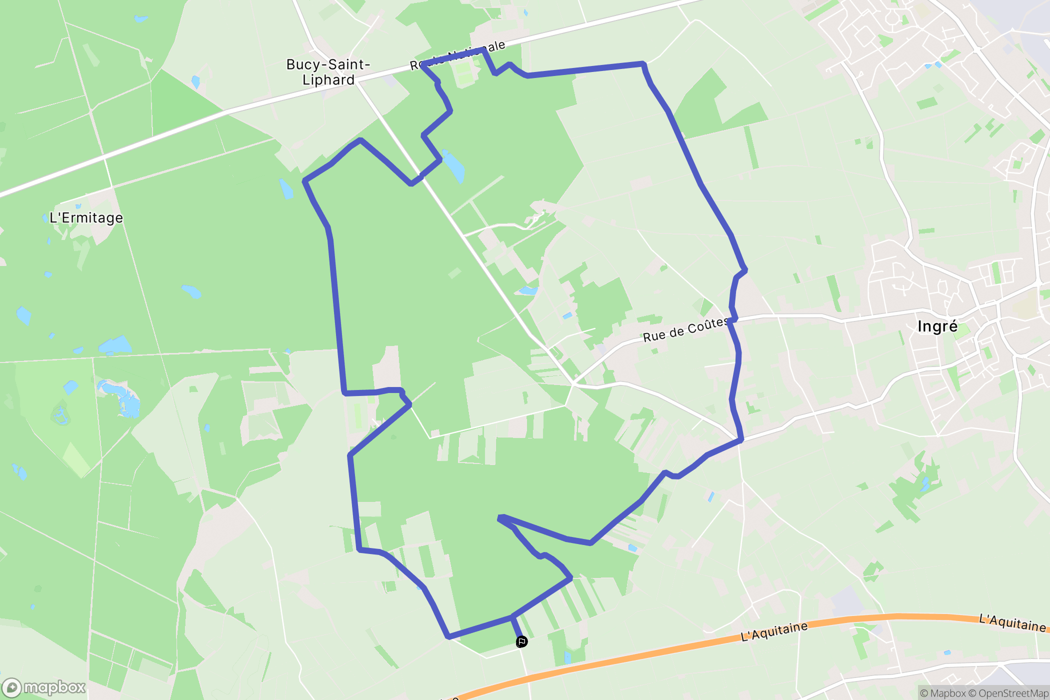 Chaingy : carte du parcours de randonnée - France