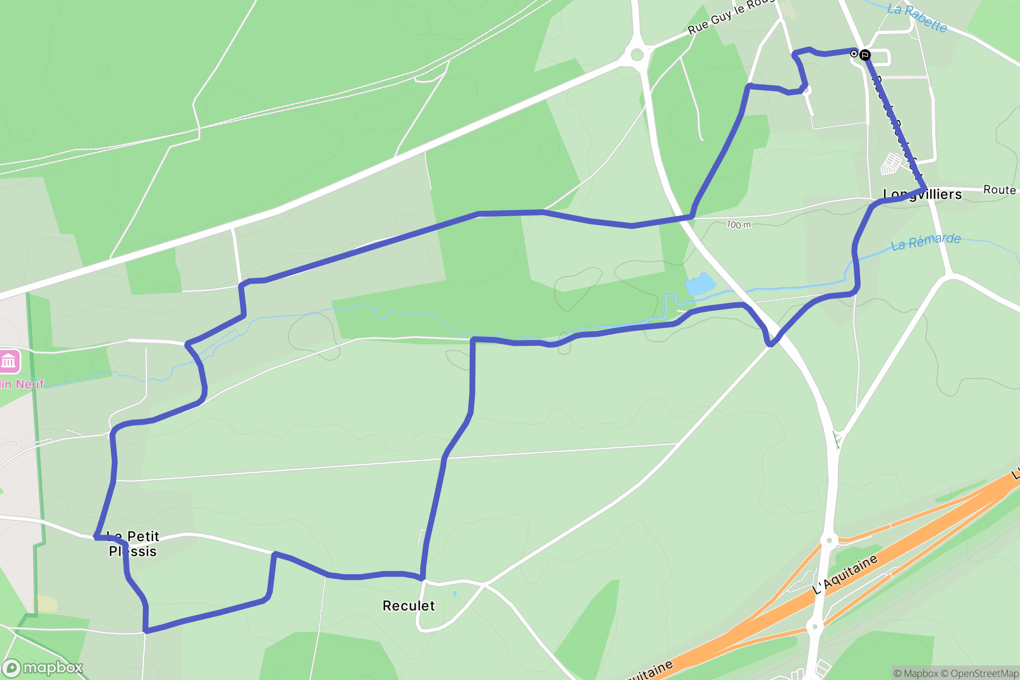 Rochefort-en-Yvelines : carte du parcours de randonnée - France