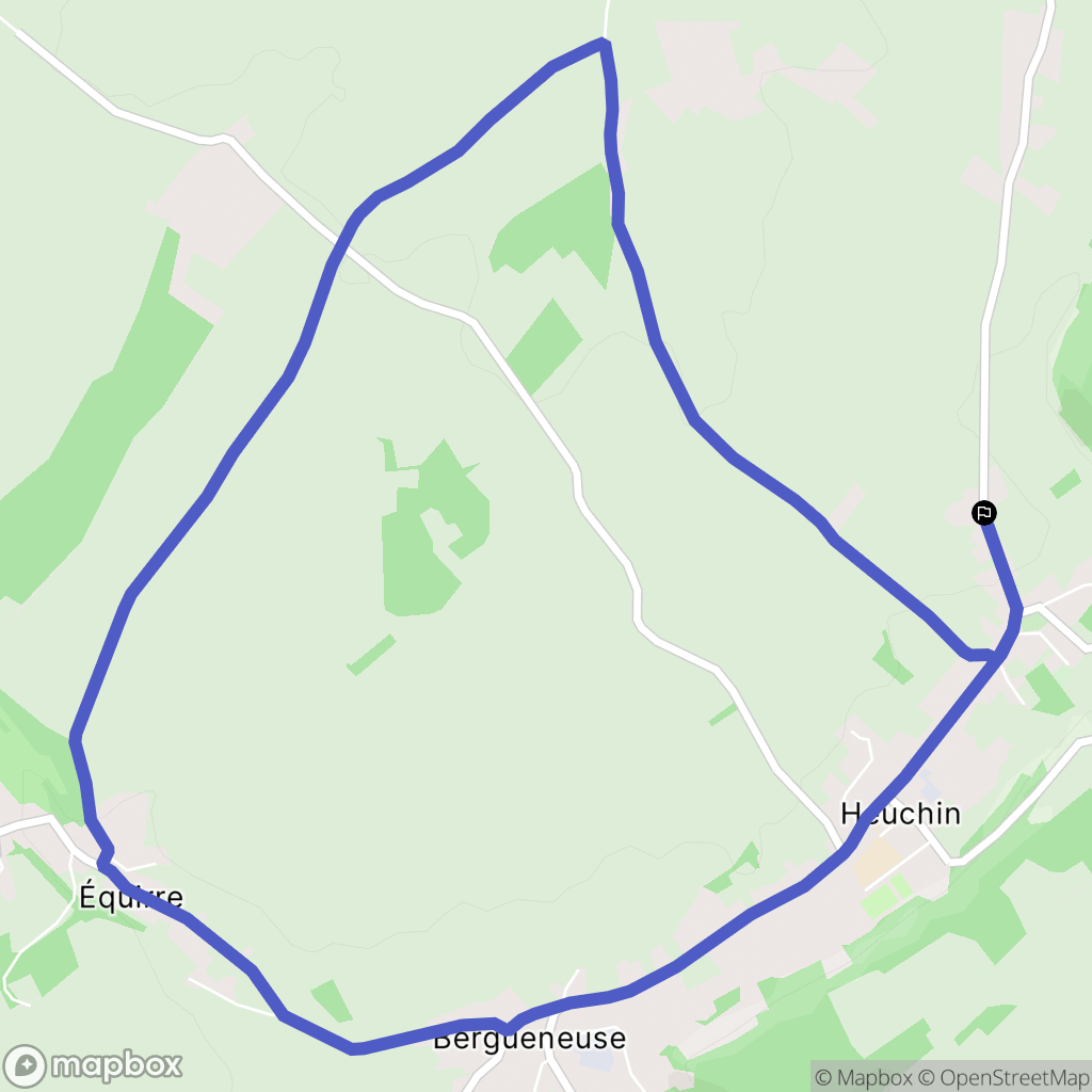 Heuchin : carte du parcours de randonnée - France
