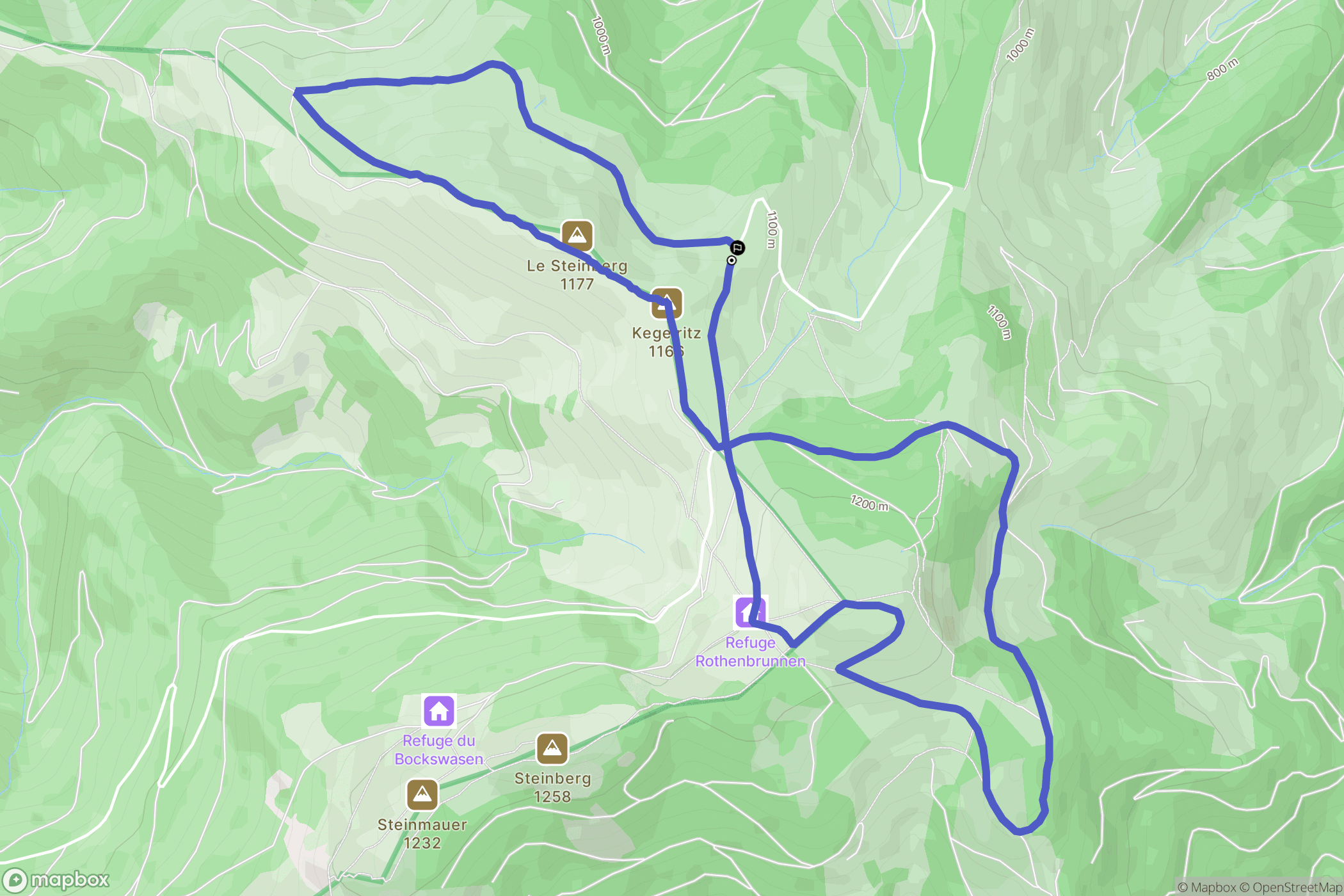 Breitenbach-Haut-Rhin : carte du parcours de randonnée - France