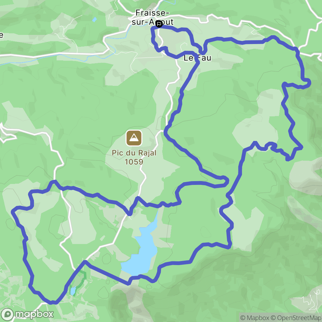 Fraisse-sur-Agout : carte du parcours de randonnée - France
