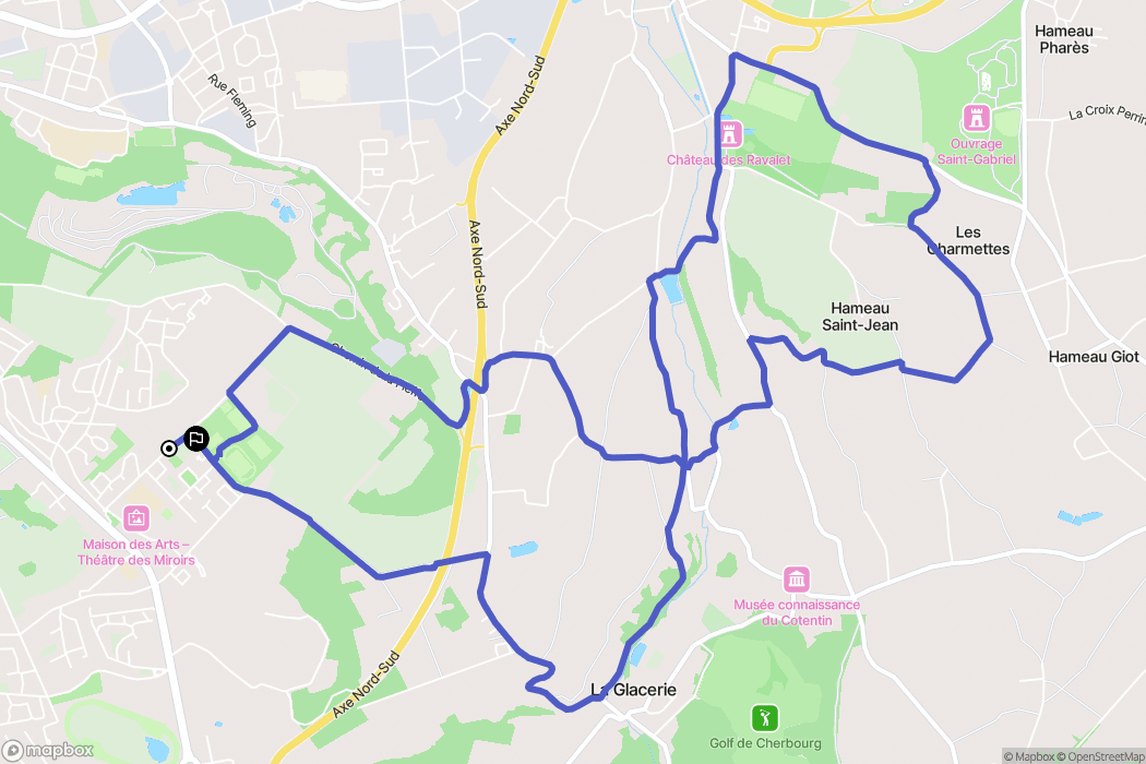 Cherbourg-en-Cotentin : carte du parcours de randonnée - France