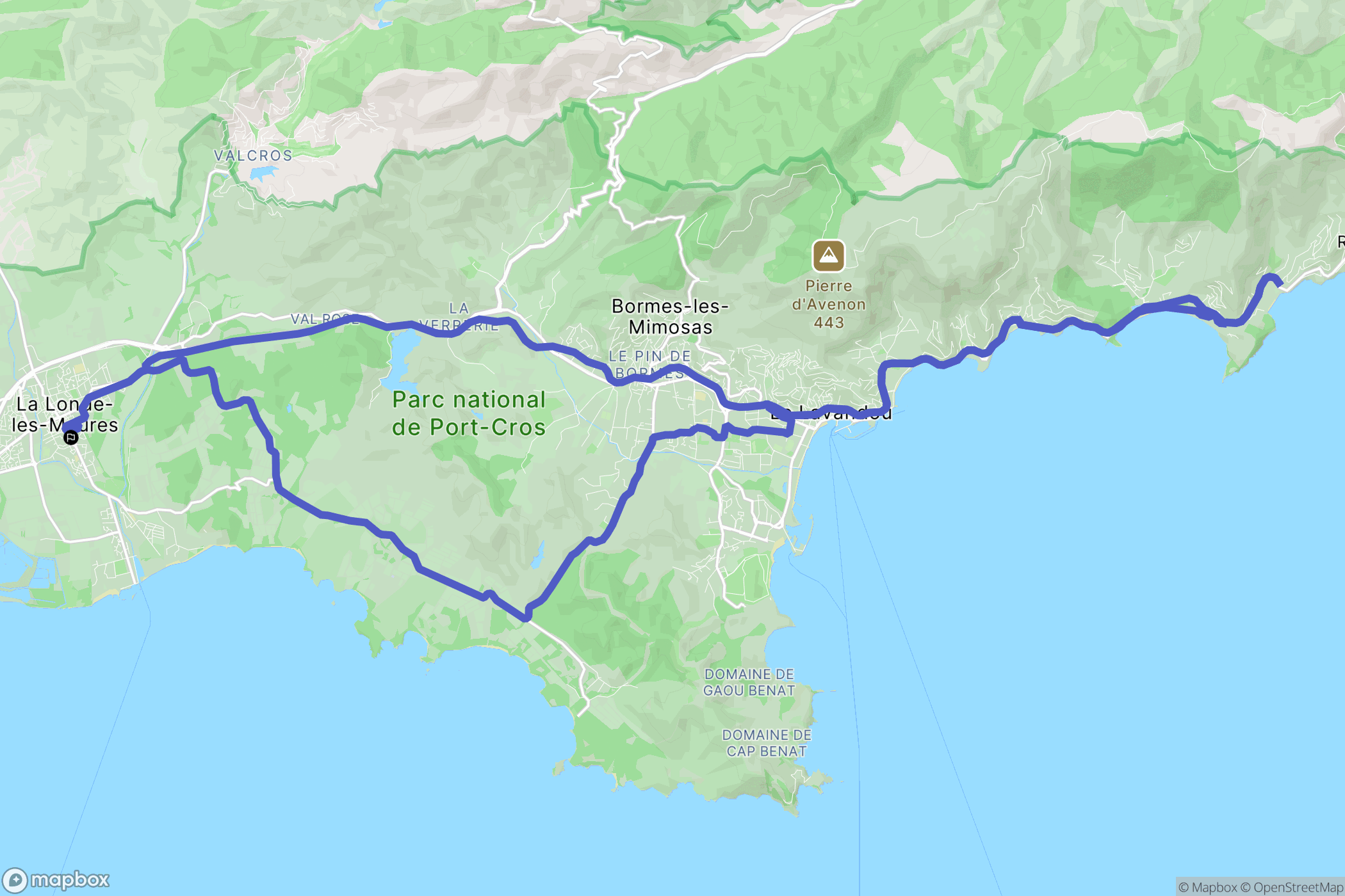 La Londe-les-Maures : carte du parcours de randonnée - France