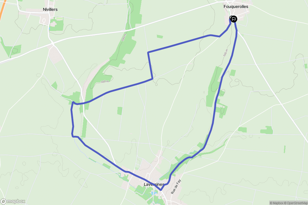 Fouquerolles : carte du parcours de randonnée - France