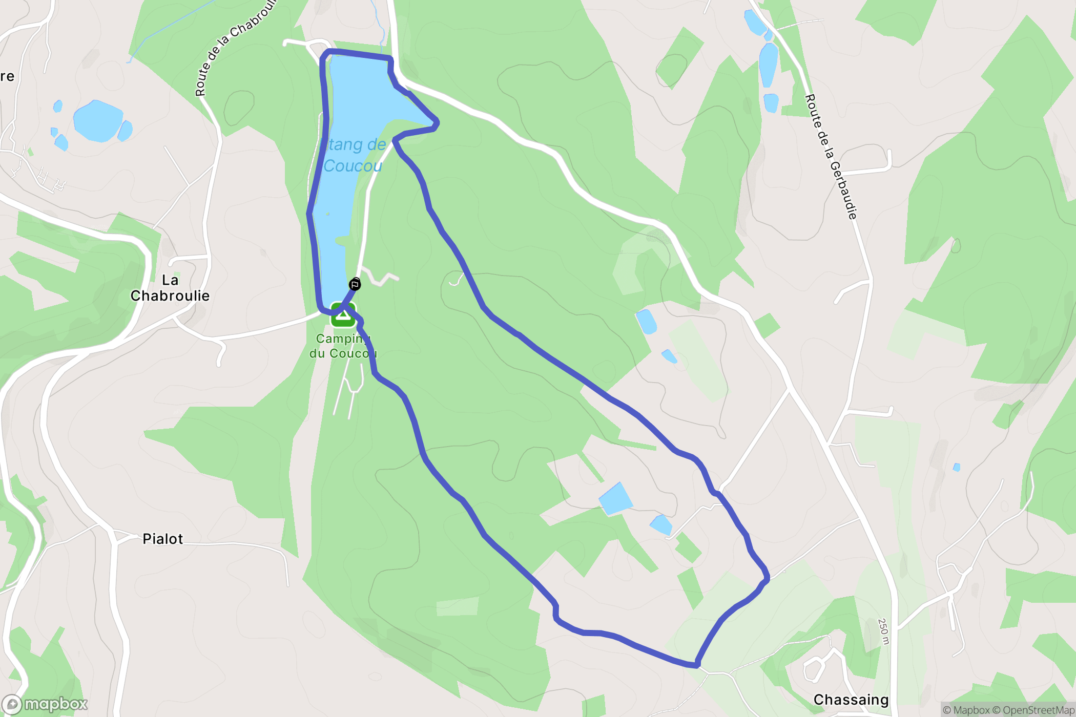 Nailhac : carte du parcours de randonnée - France