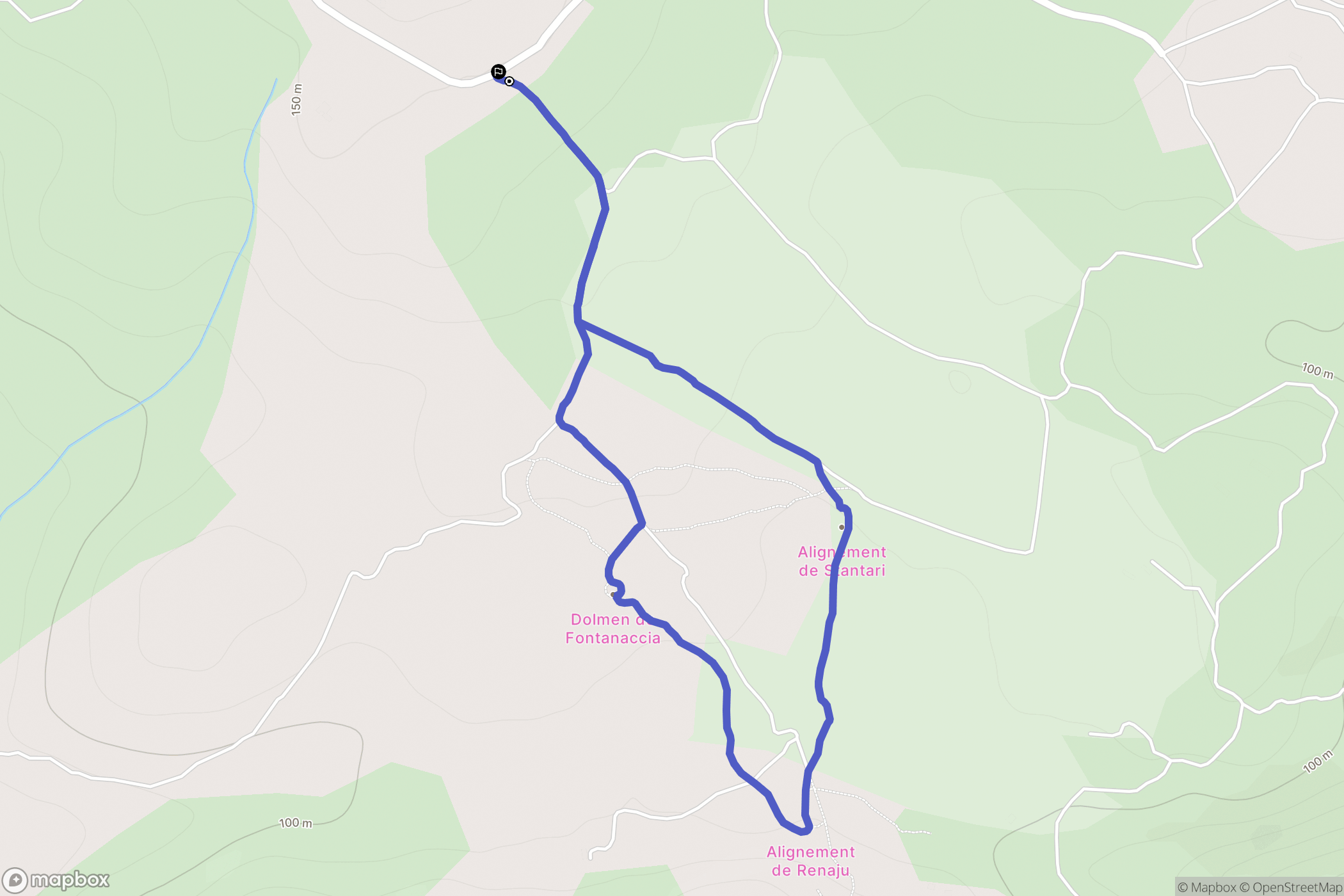 Sartène : carte du parcours de randonnée - France