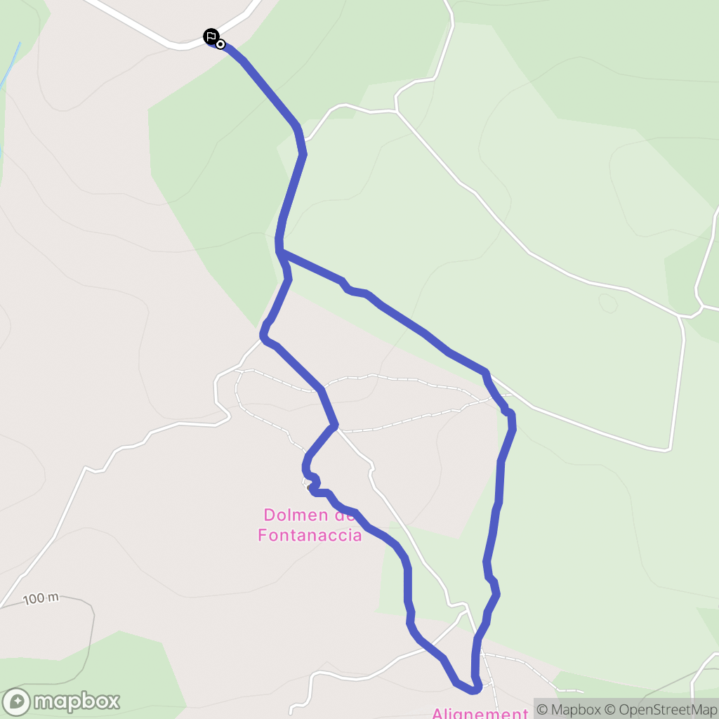 Sartène : carte du parcours de randonnée - France