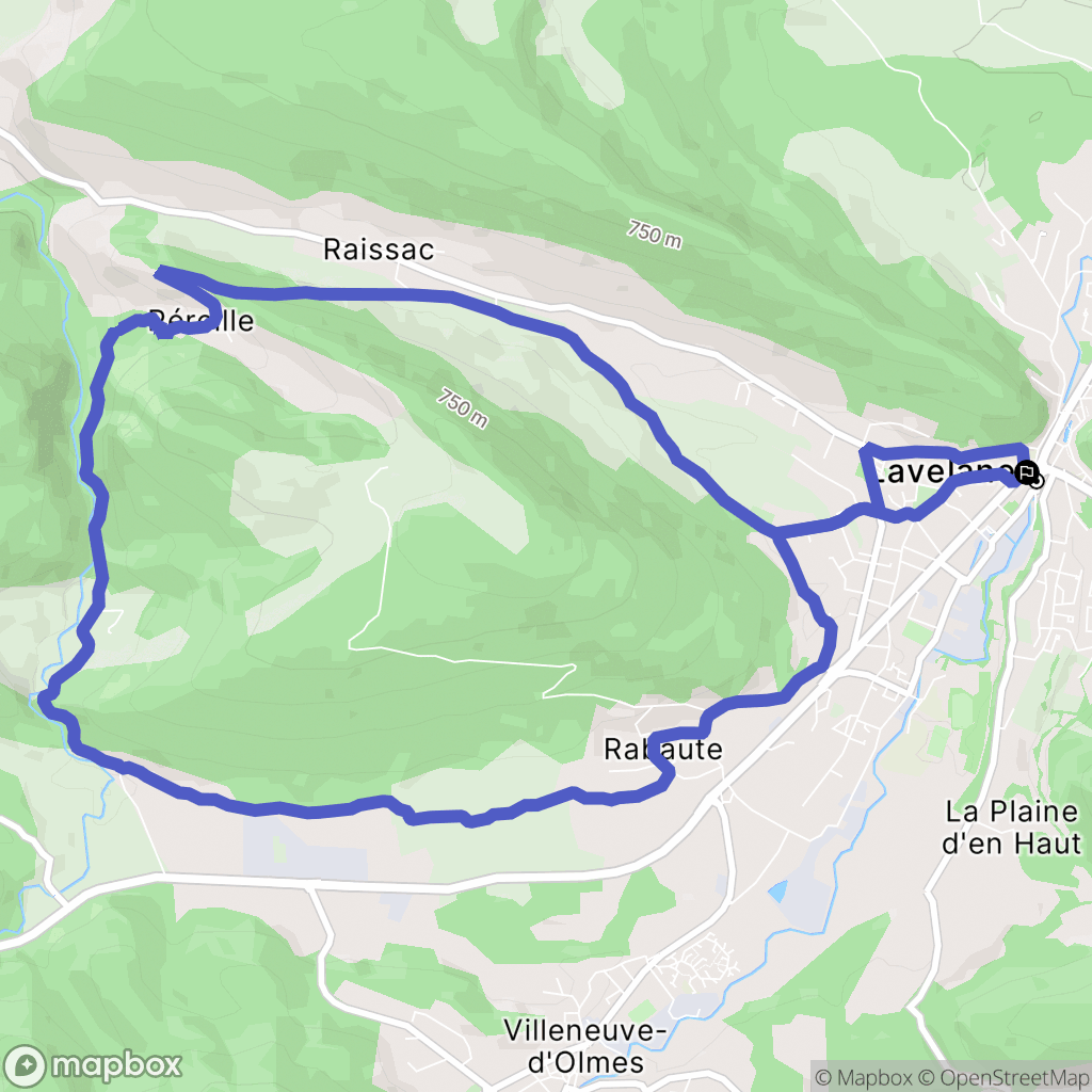 Lavelanet : carte du parcours de randonnée - France
