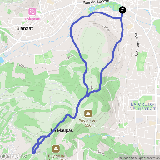 Cébazat : carte du parcours de randonnée - France