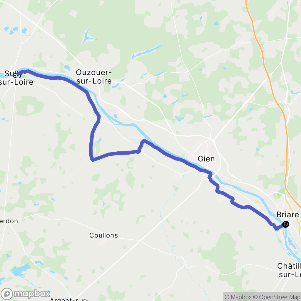 Sully-sur-Loire : carte du parcours de randonnée - France