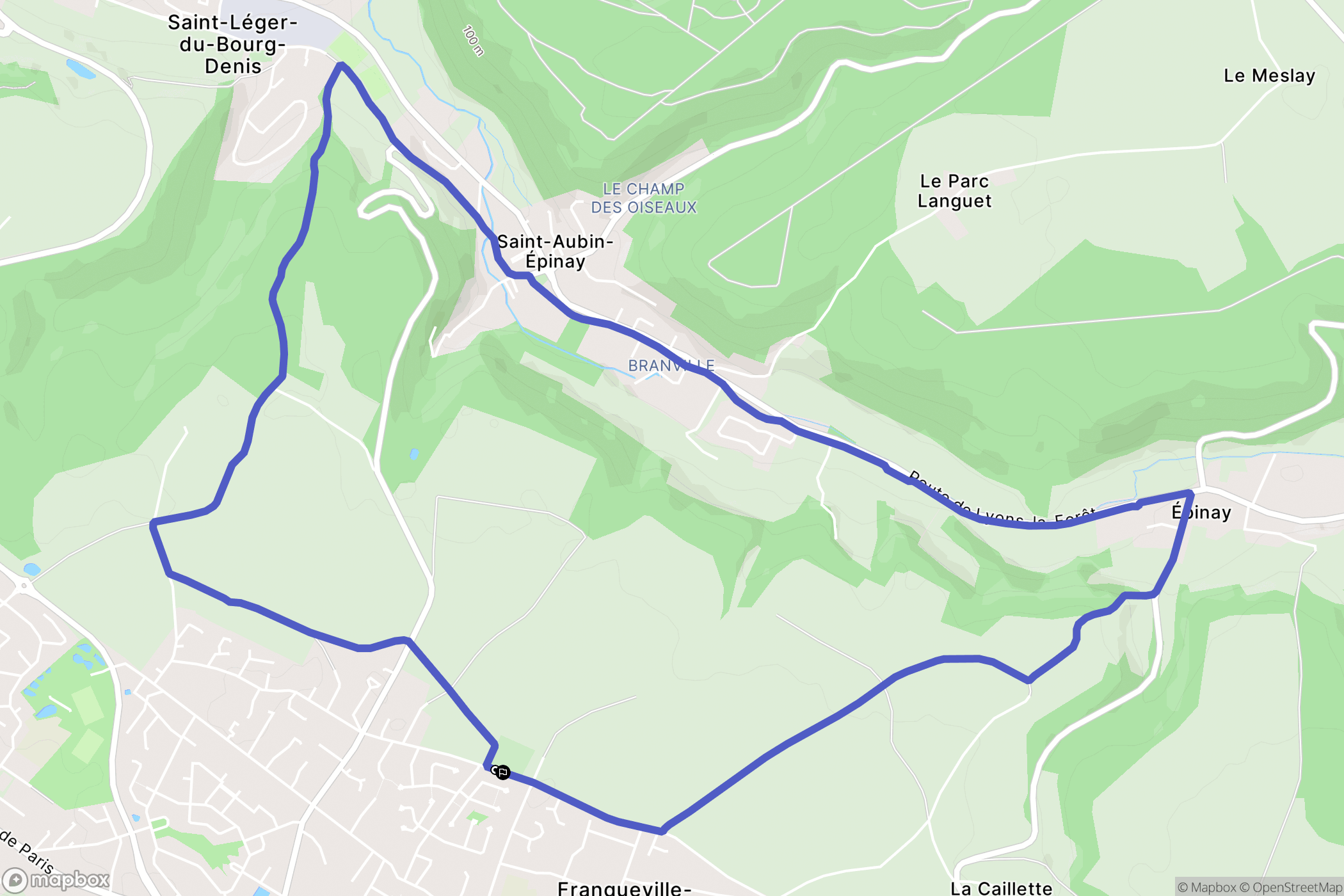 Franqueville-Saint-Pierre : carte du parcours de randonnée - France