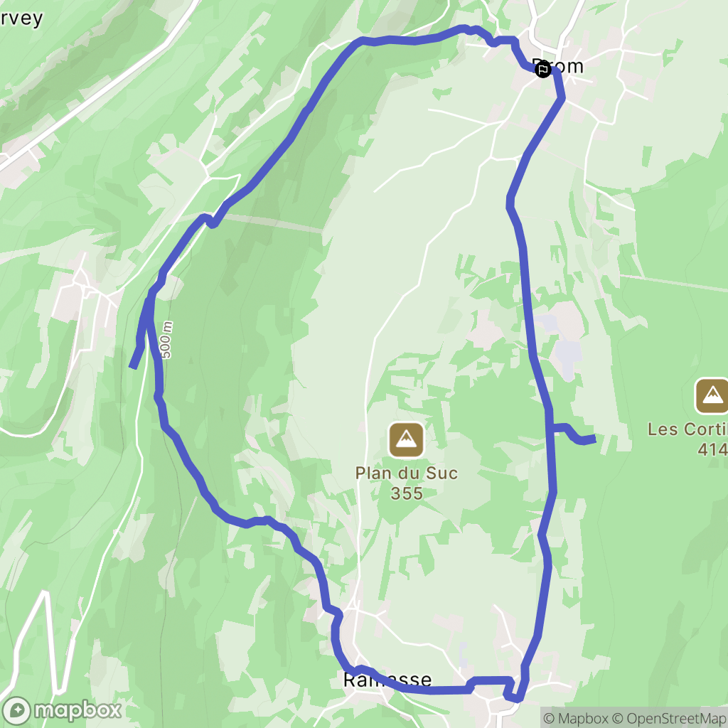 Drom : carte du parcours de randonnée - France