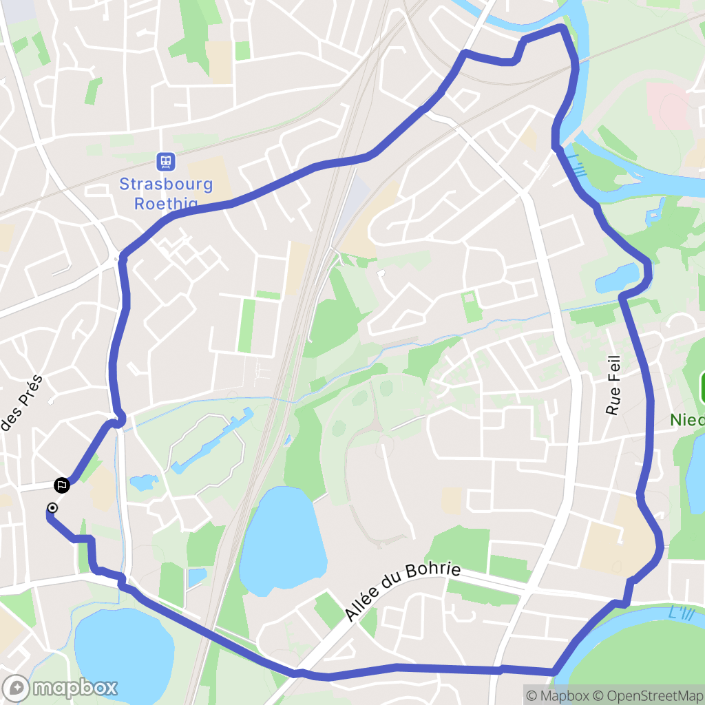 Lingolsheim : carte du parcours de randonnée - France