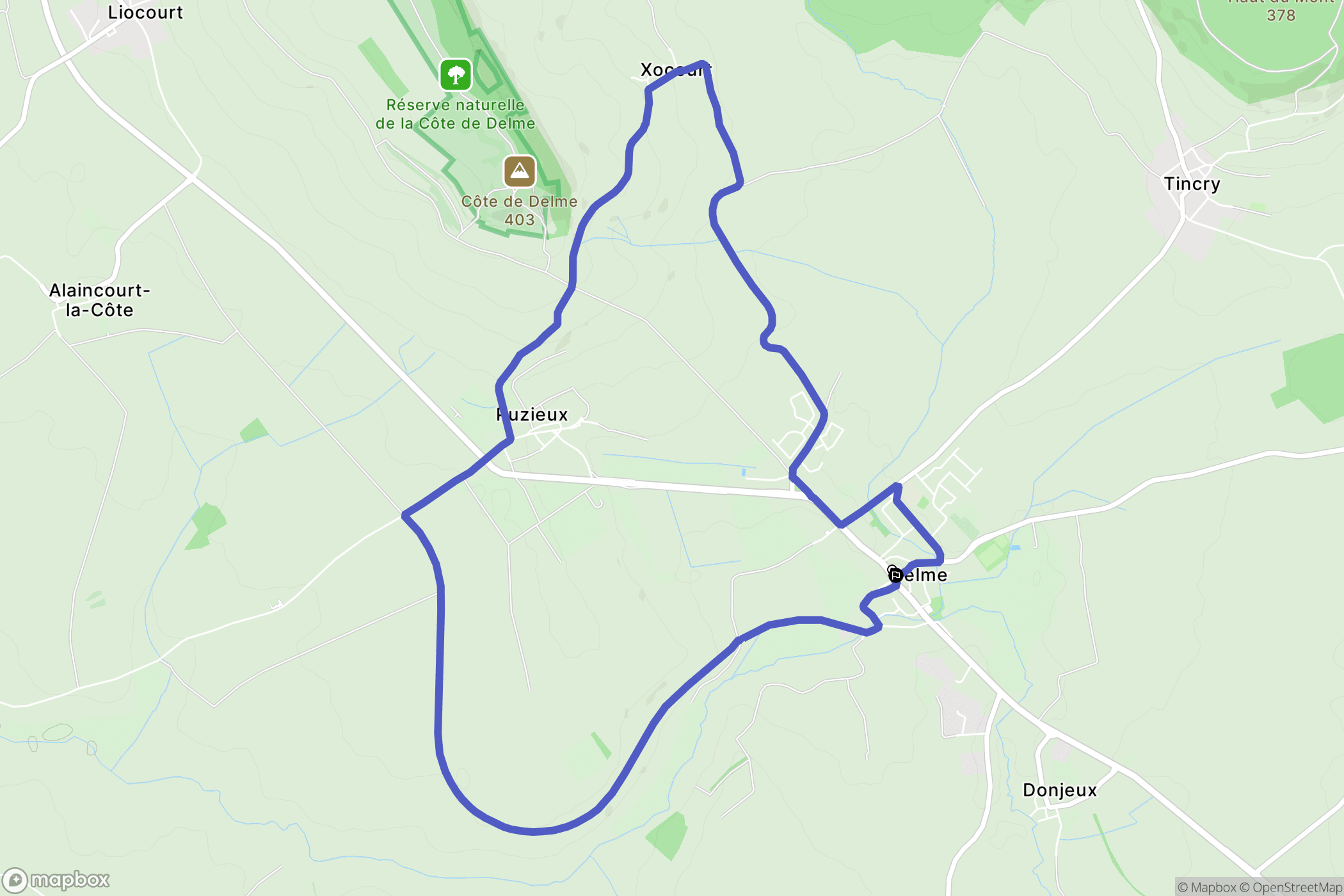 Delme : carte du parcours de randonnée - France