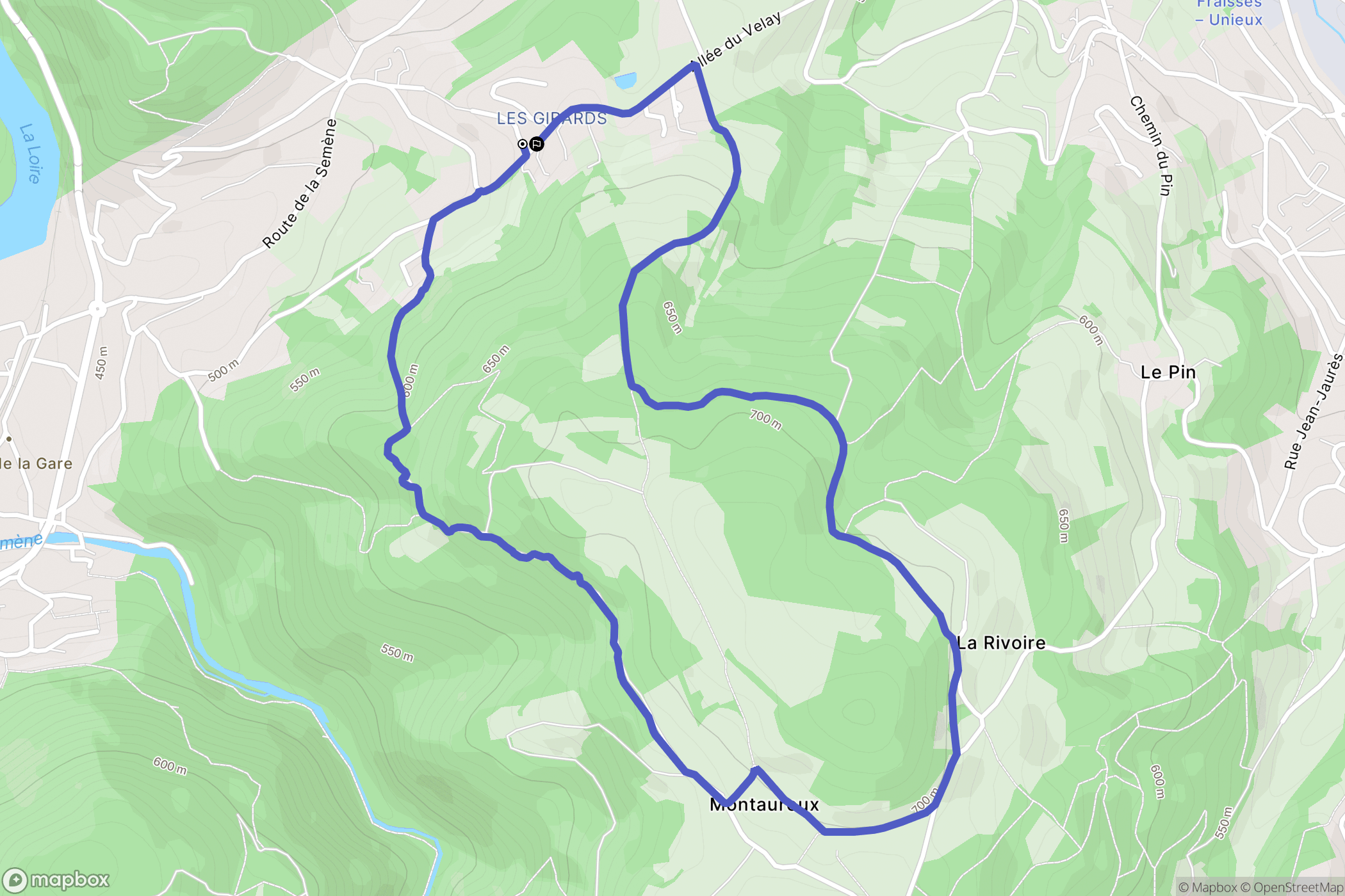 Saint-Paul-en-Cornillon : carte du parcours de randonnée - France