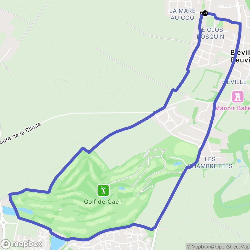 Biéville-Beuville : carte du parcours de randonnée - France