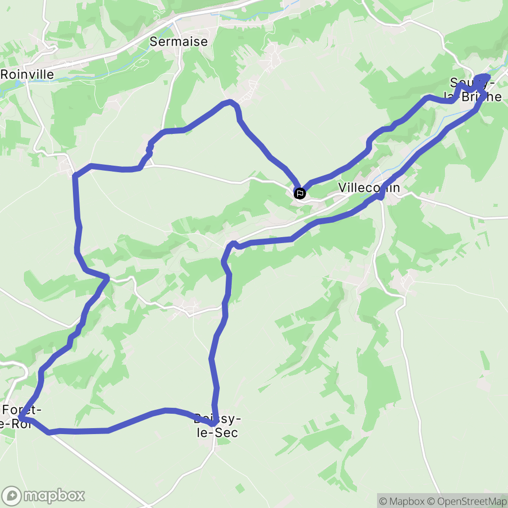 Sermaise : carte du parcours de randonnée - France
