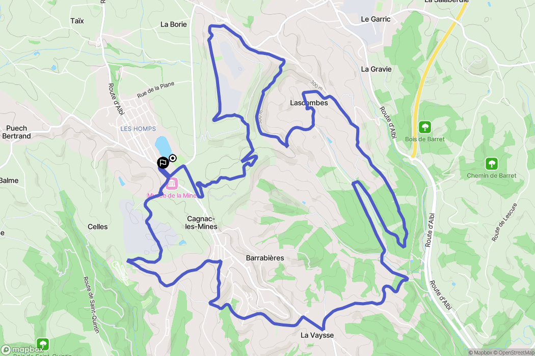 Cagnac-les-Mines : carte du parcours de randonnée - France