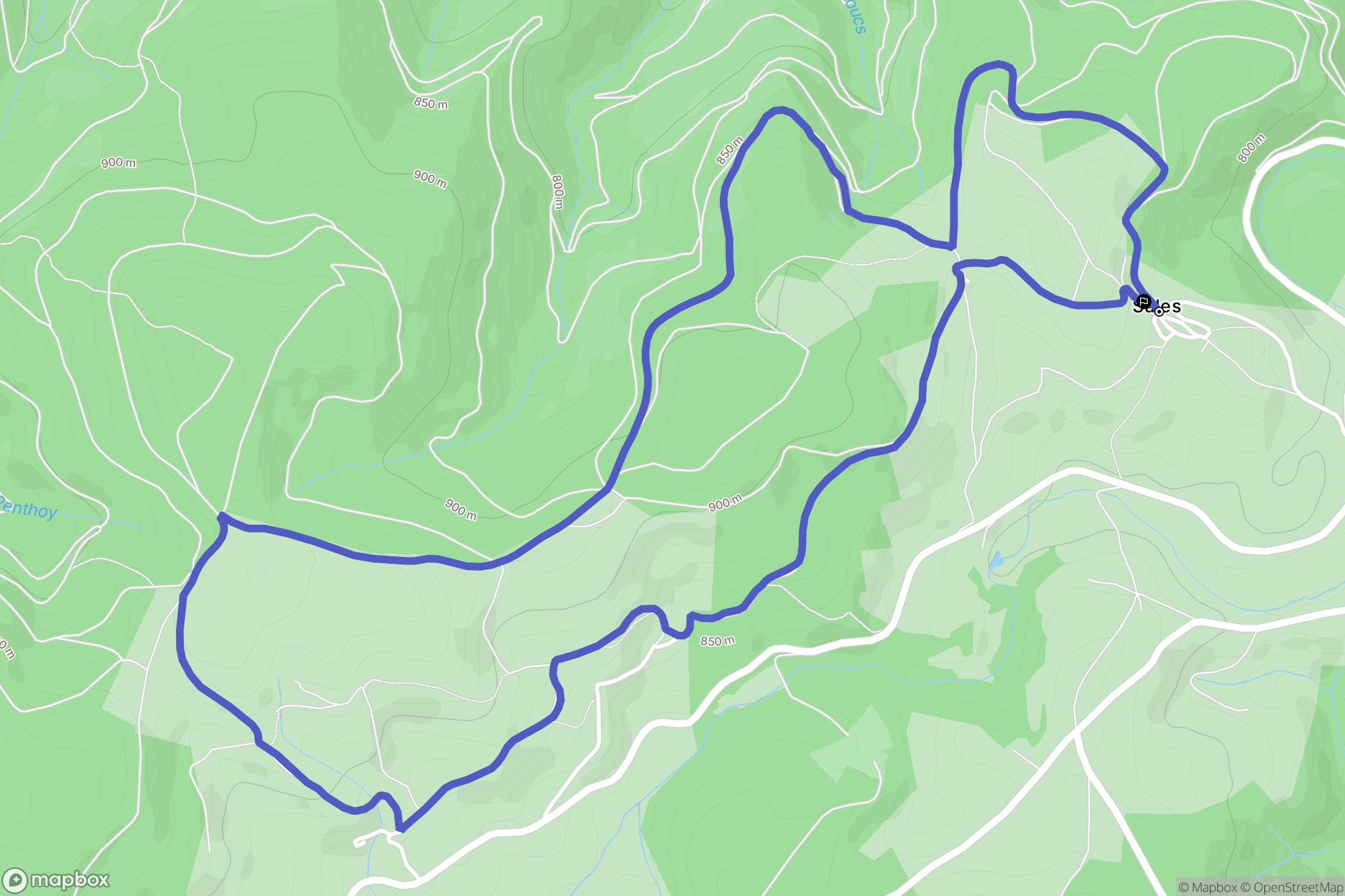 Lacabarède : carte du parcours de randonnée - France