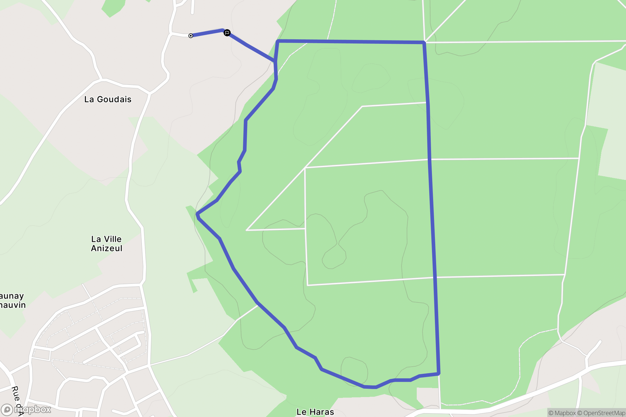 Plédéliac : carte du parcours de randonnée - France