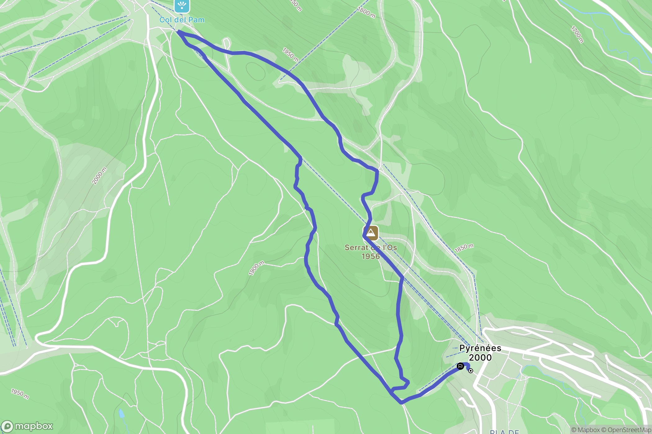 Bolquère : carte du parcours de randonnée - France