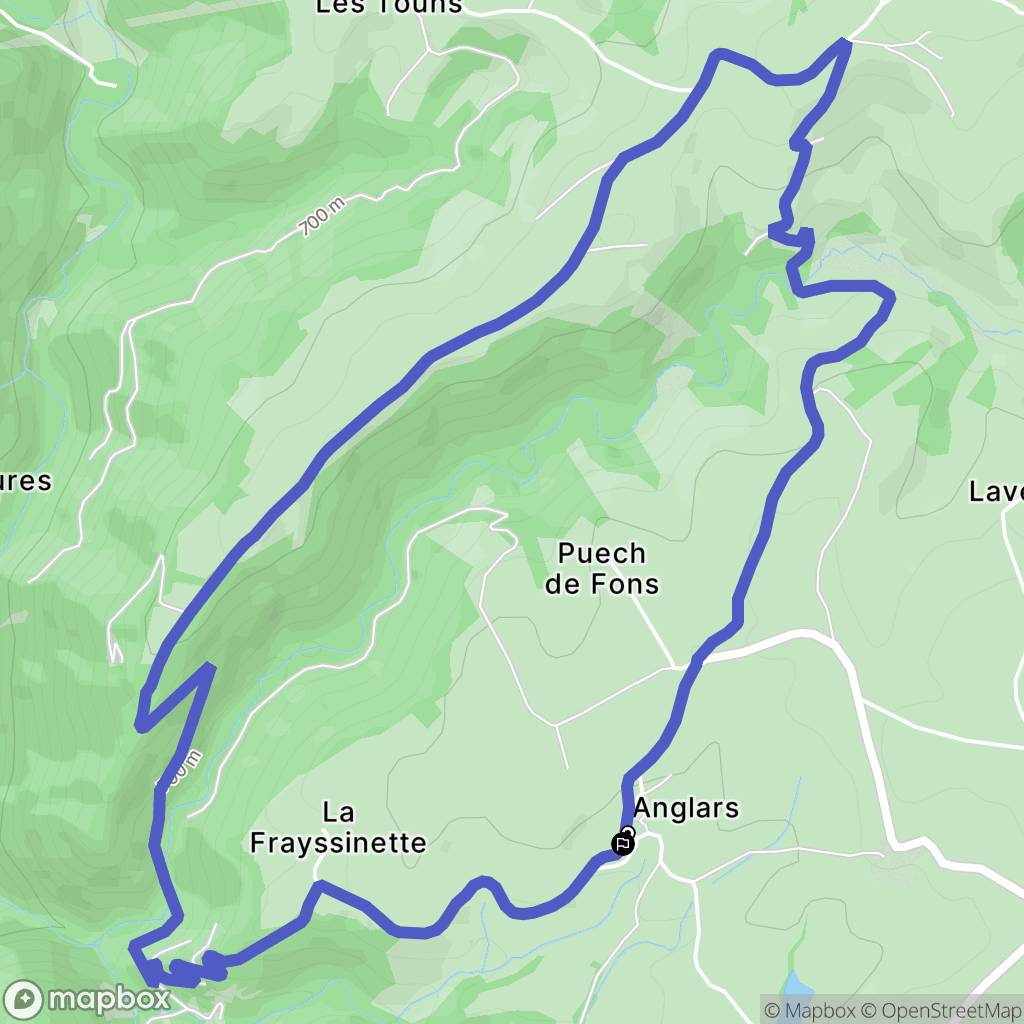 Le Cayrol : carte du parcours de randonnée - France