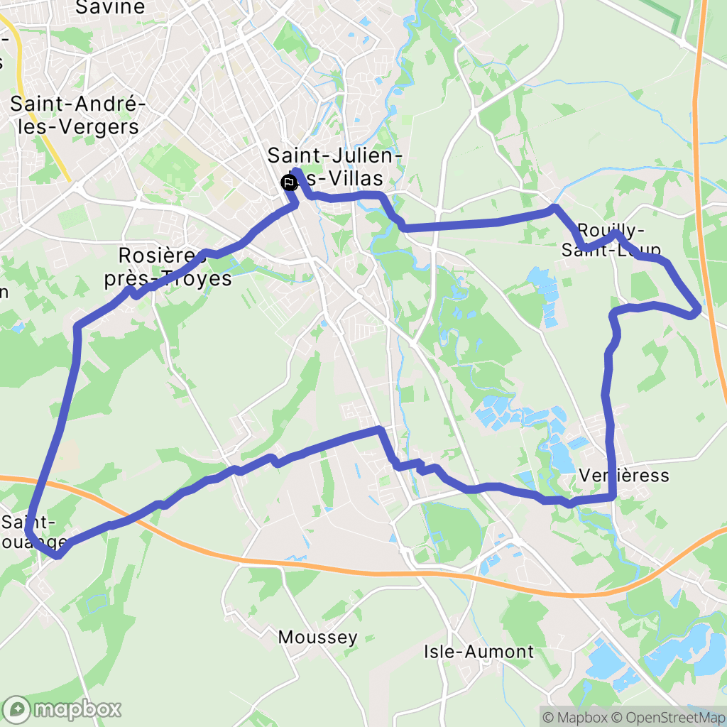 Saint Julien les Villas : carte du parcours de randonnée - France