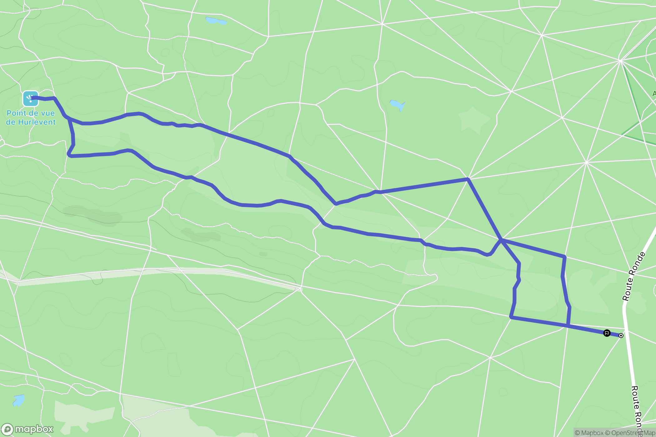 Fontainebleau : carte du parcours de randonnée - France