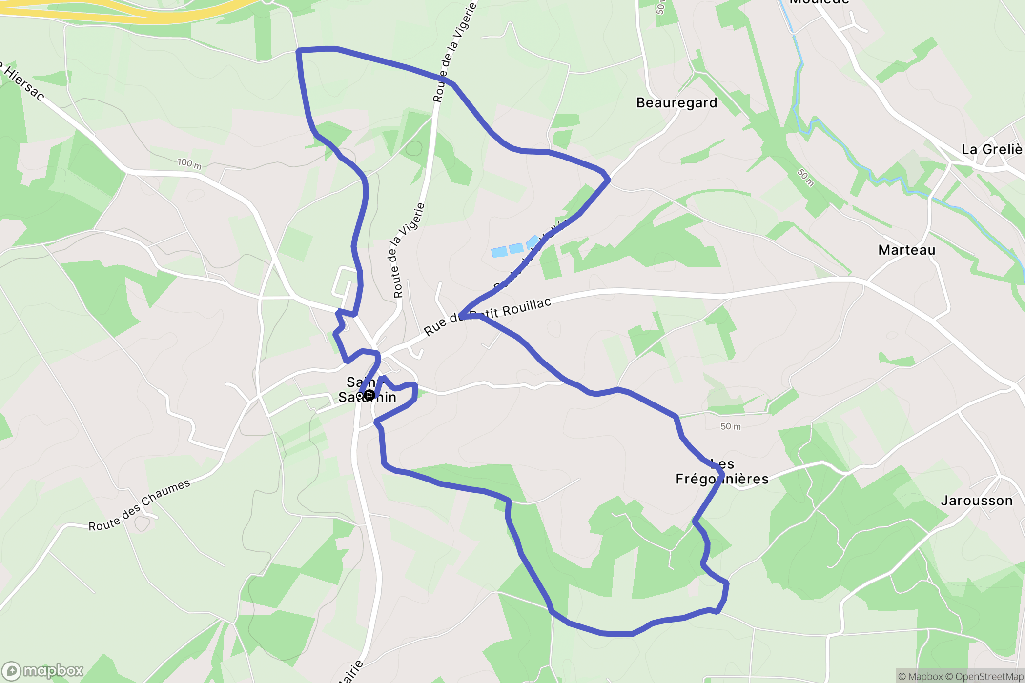 Saint-Saturnin : carte du parcours de randonnée - France