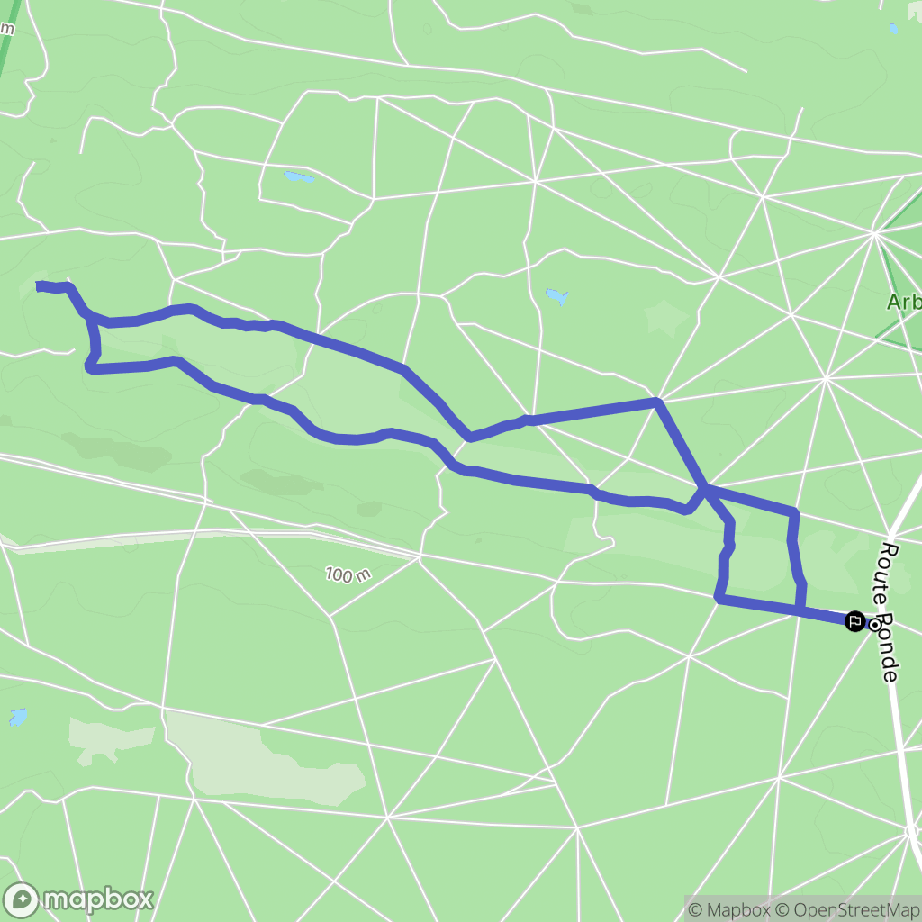 Fontainebleau : carte du parcours de randonnée - France