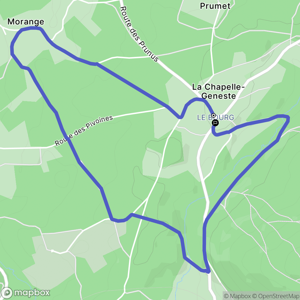 La Chapelle-Geneste : carte du parcours de randonnée - France
